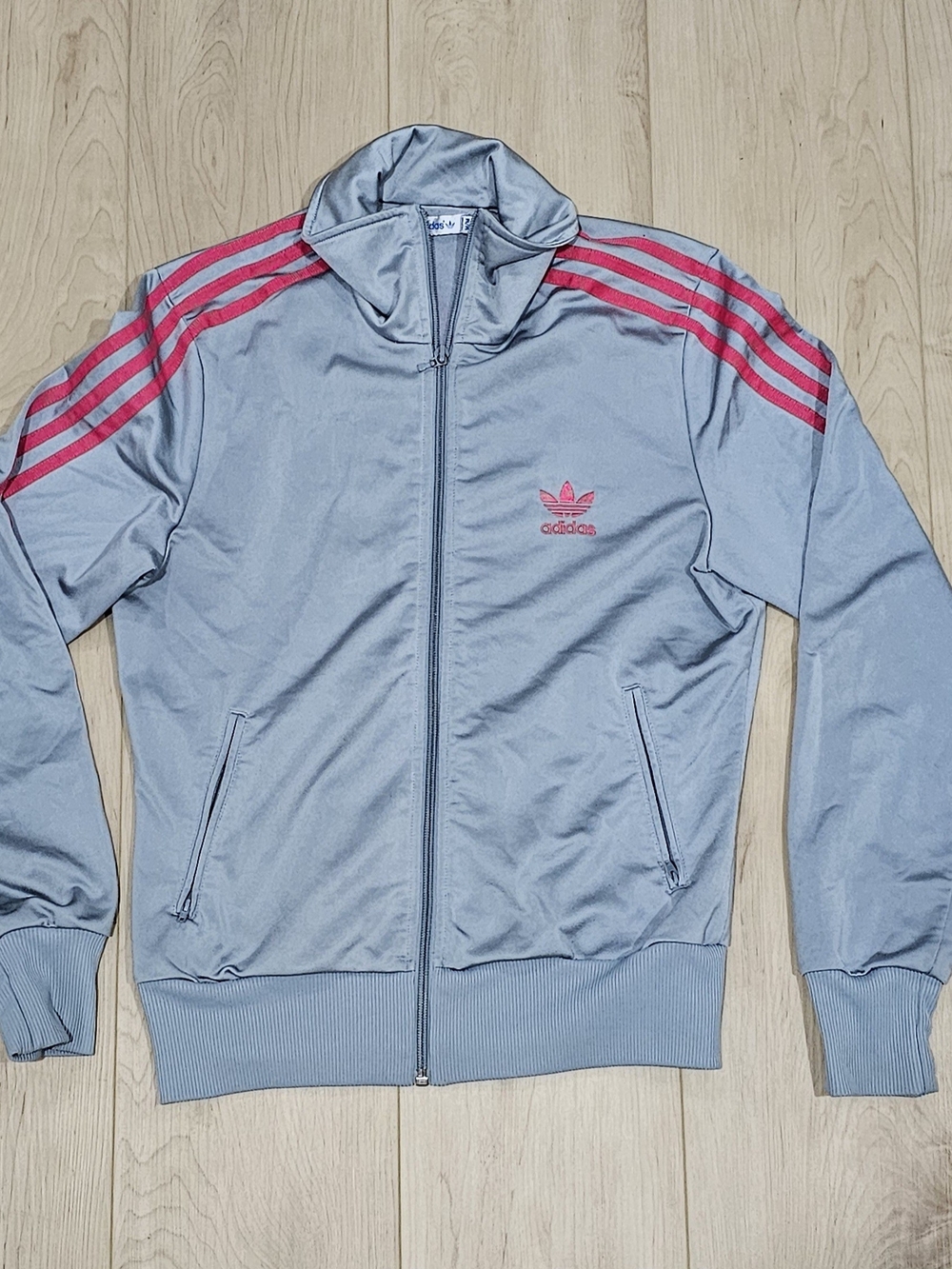 Adidas Originals Trefoil Track Jacket Light Blue Pink Stripes Women's Medium